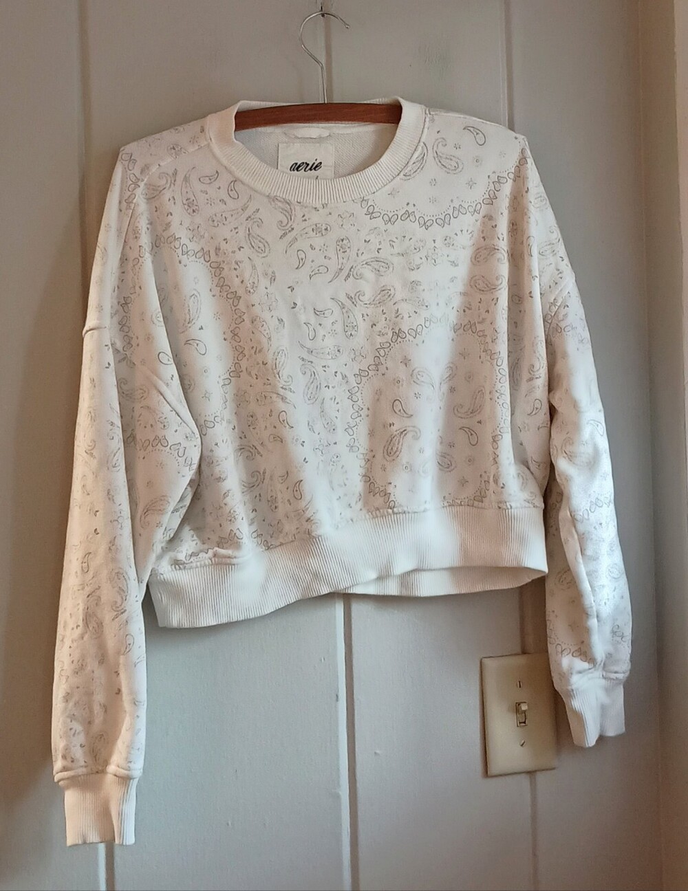 Aerie Paisley Crop Sweatshirt
